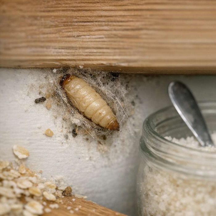 Chrysalide de mite alimentaire : reconnaître, localiser et agir 