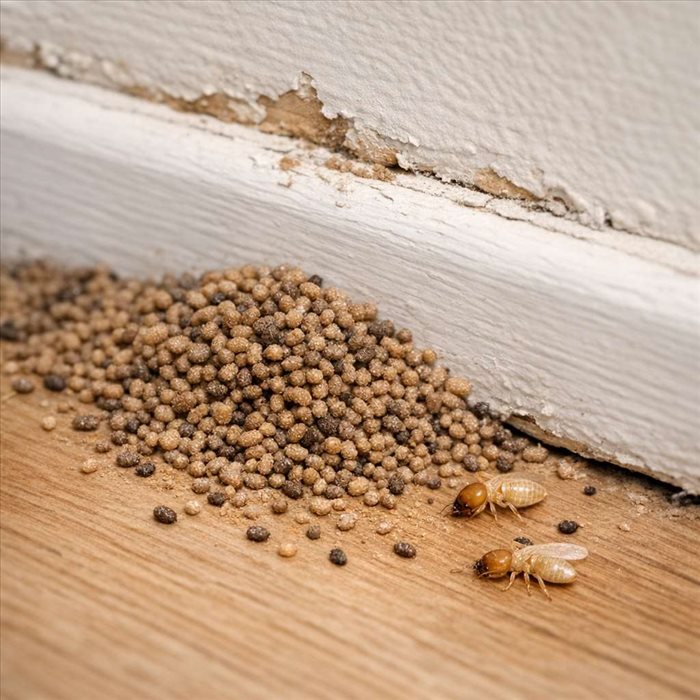 Crottes de termites dans une maison : comment les reconnaître ?