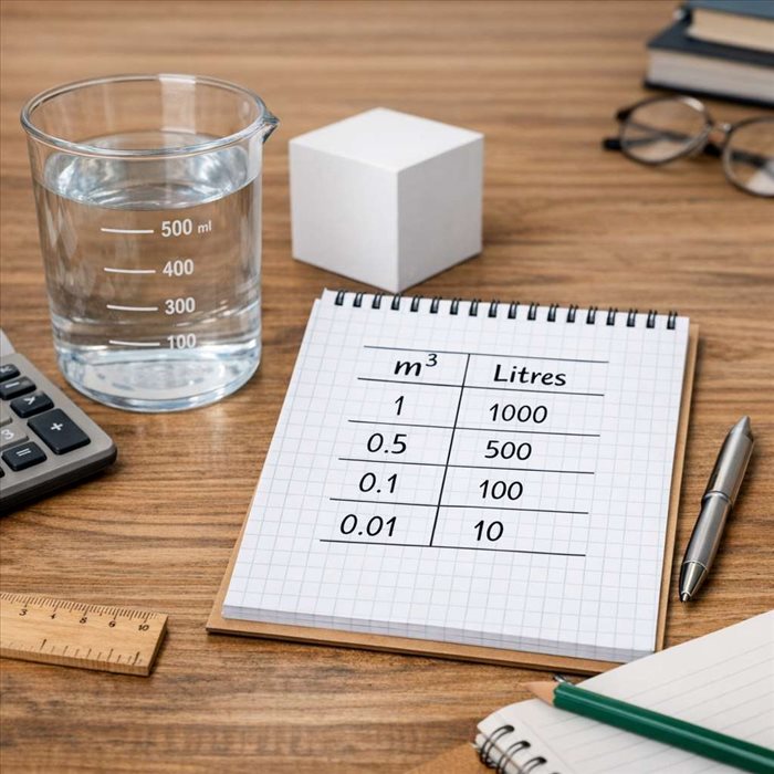 Convertir des m3 en litres : tableau simple et méthode rapide