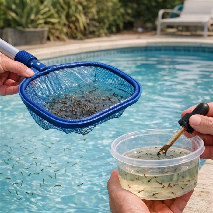 Larves de moustiques dans la piscine : comment les retirer vite