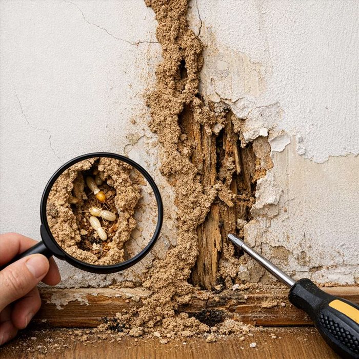 Galerie de termites dans un mur : comment la reconnaître ?