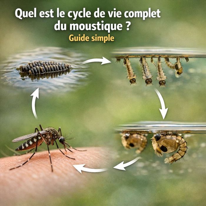 Cycle de vie du moustique : étapes, durée et astuces
