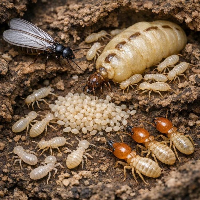 Cycle de vie des termites : comment ils naissent et se développent