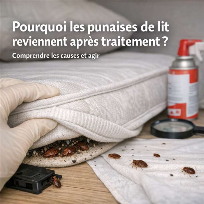 Pourquoi les punaises de lit reviennent après traitement ? Causes et solutions